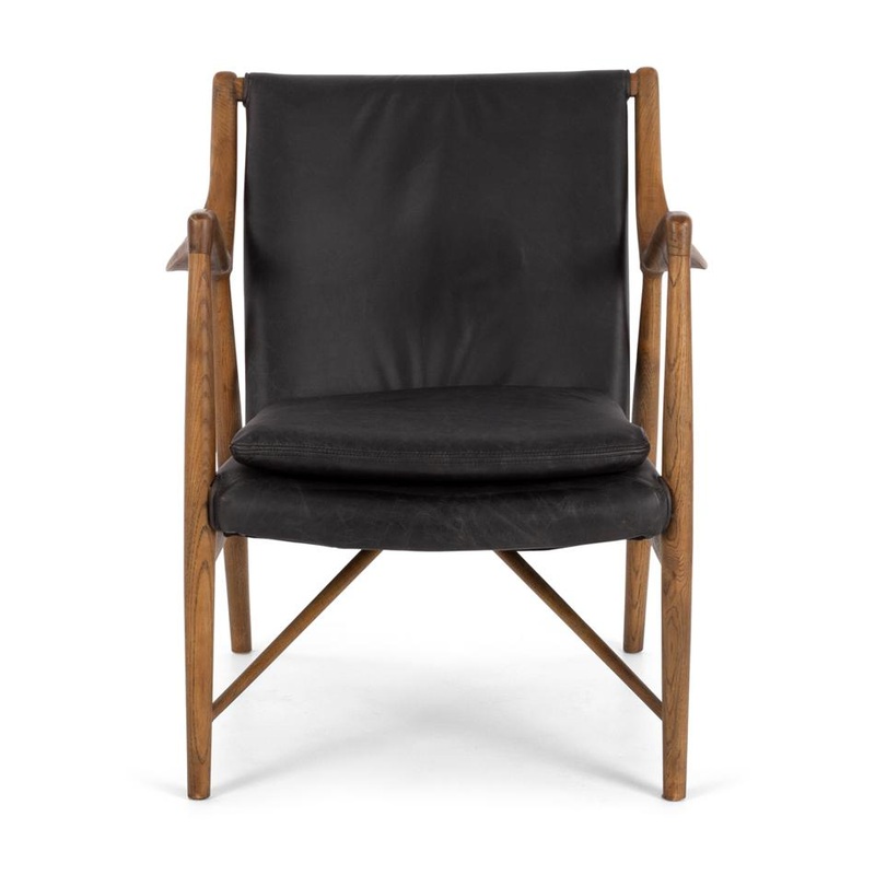 Finn Armchair Black Wax Leather