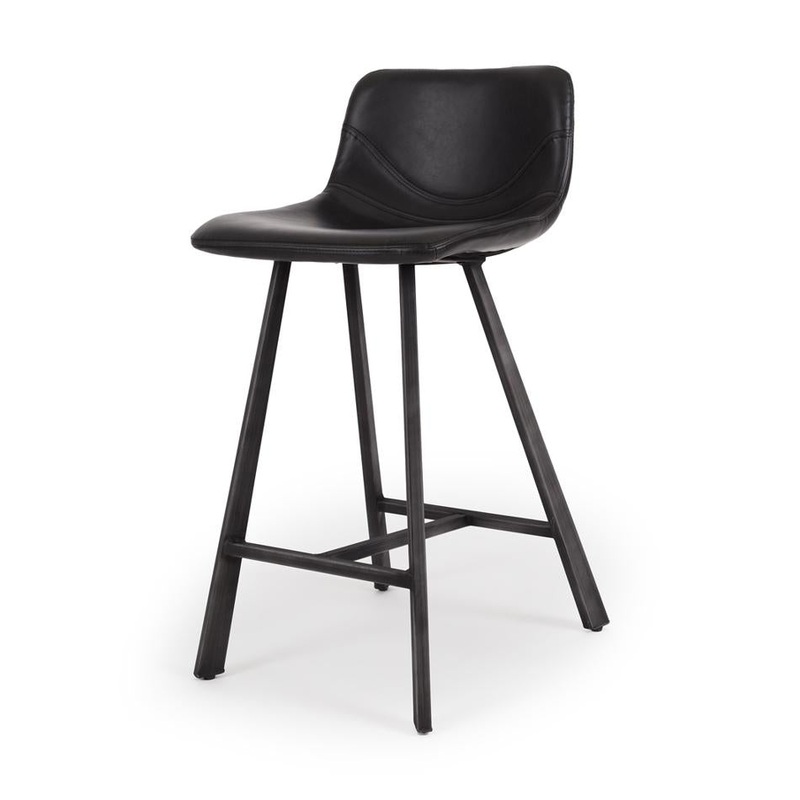Rustic Vintage Black Bar Stool
