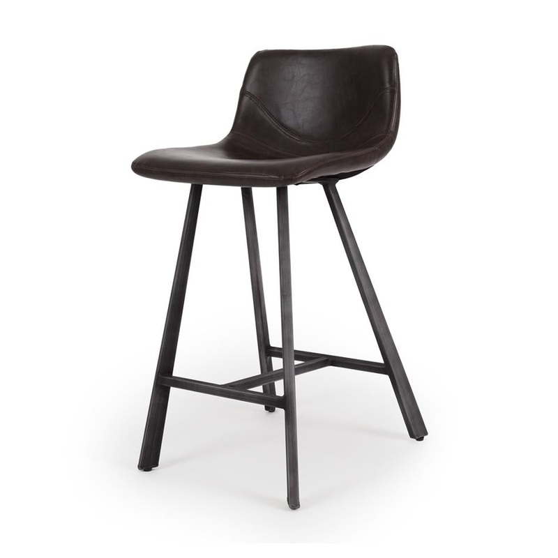Rustic Vintage Dark Brown Bar Stool