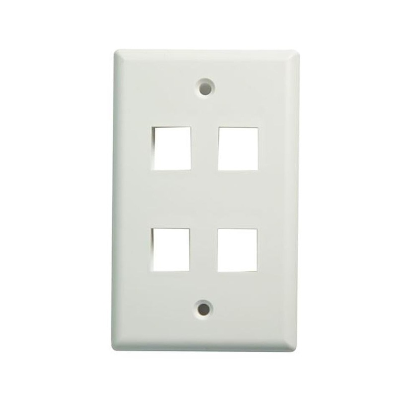 Dynamix Quad Port Face Plate For Rj45 110 Keystone Jacks.