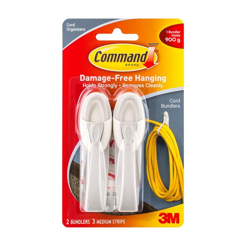Command Cord Bundler 17304 Medium White, Pack of 2
