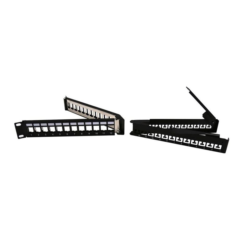 Dynamix 24 Port Angled Unloaded Keystone Foldable Panel PP-UKANG-24
