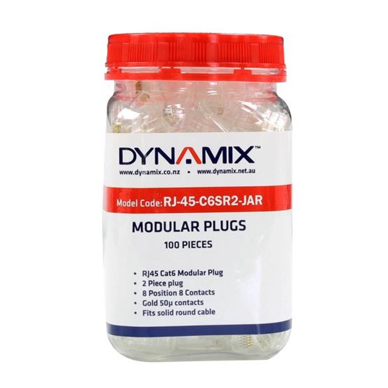 Dynamix Cat6 Rj45 Plug 100Pc Jar RJ-45-C6SR2-JAR
