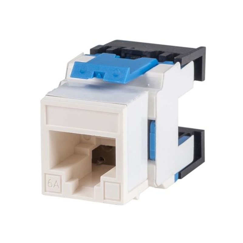 Dynamix Cat6A 180 Unshielded Keystone Jack FP-C6A-180WH
