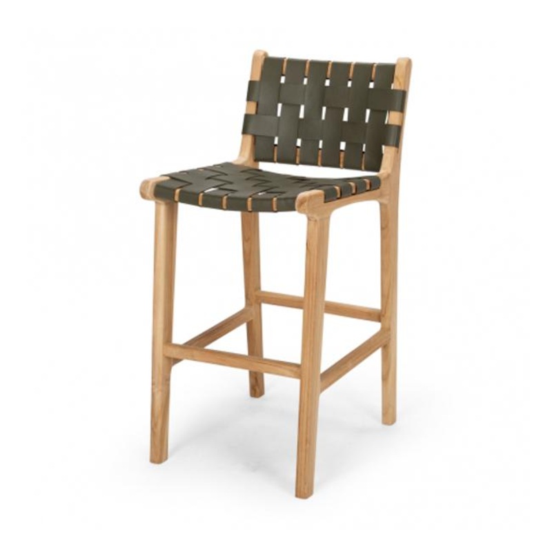 Indo Woven Highback Bar Stool