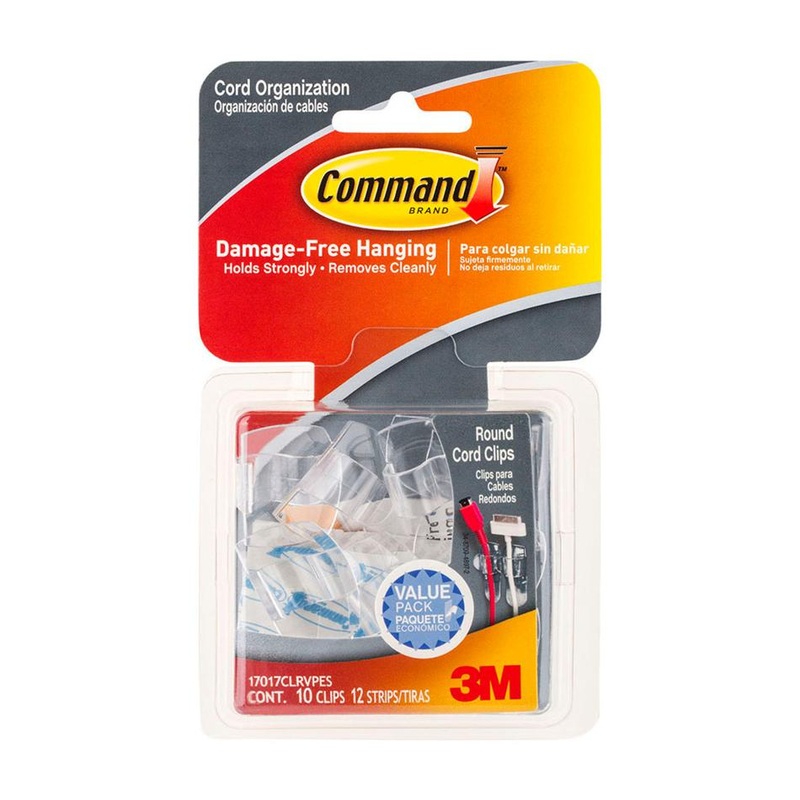 Command Cord Clips 17017CLR-VP Clear Value, Pack of 10