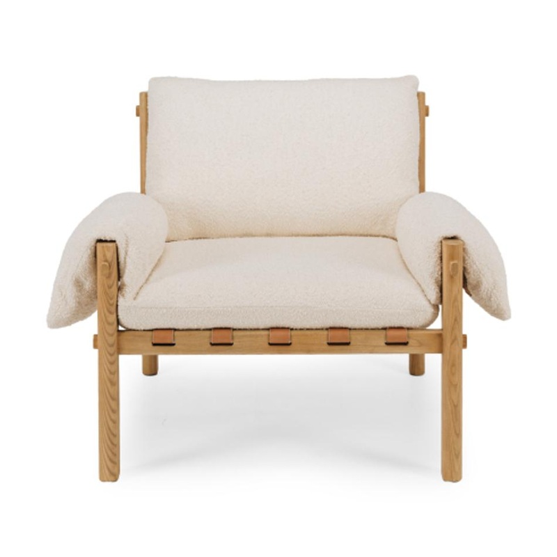 Furniture By Design Retreat Armchair White Boucle PLSTWO