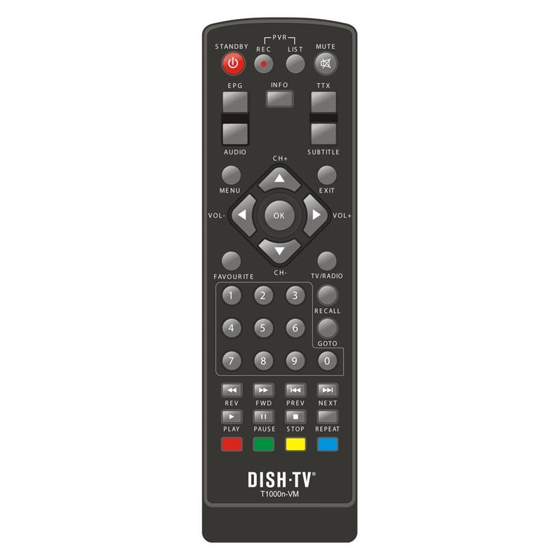 DishTV Remote Control for Dish TV T1000n-VM REMT1000N-VM