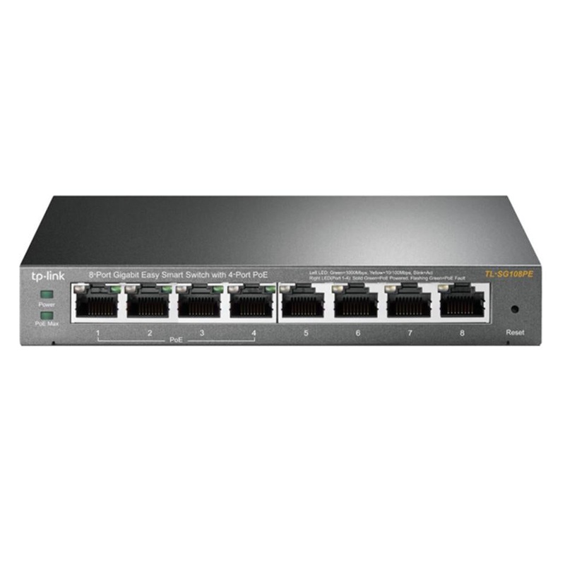 Tp-Link Tl-Sg108Pe 8 Port Gigabit Easy Smart Switch With 4 Port Poe