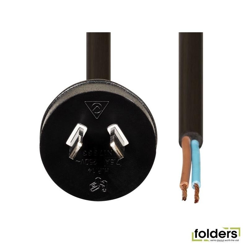 DYNAMIX 2M 2-Pin Plug to Bare End 2 Core 0.75mm Cable Black Colour