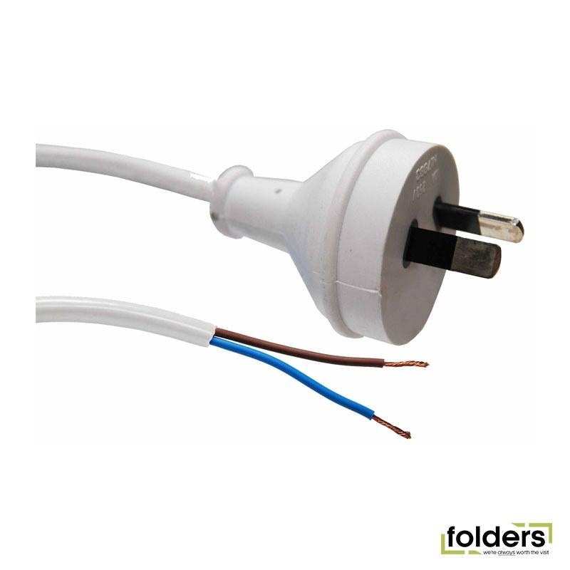 DYNAMIX 2M 2-Pin Plug to Bare End 2 Core 0.75mm Cable White Colour
