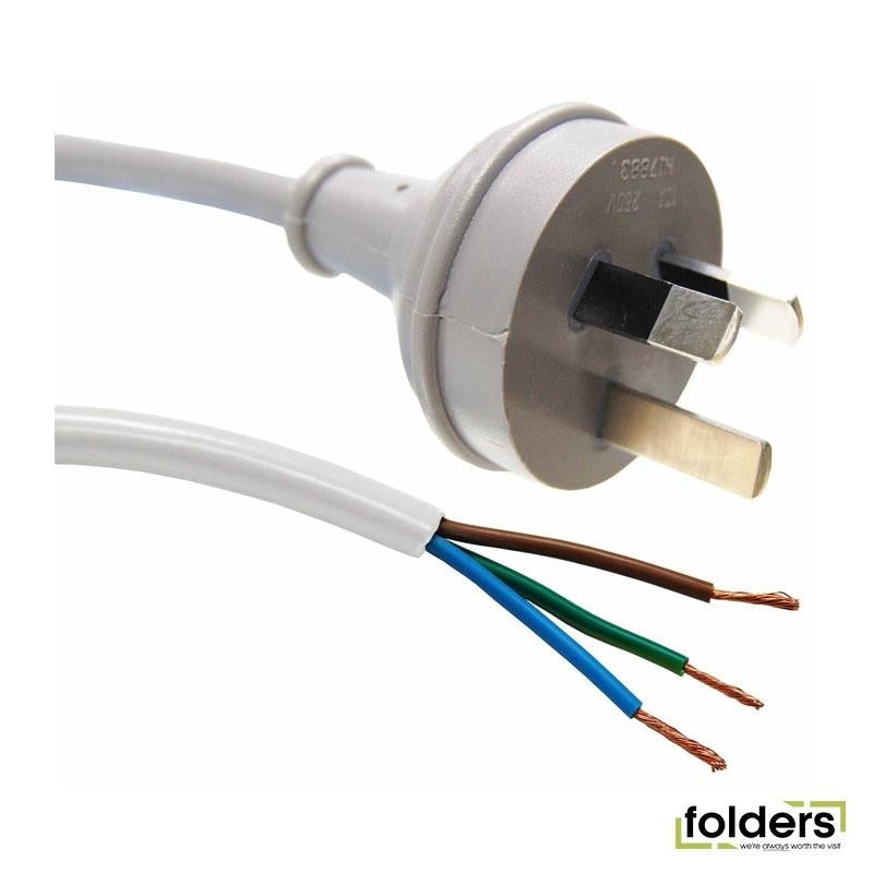 DYNAMIX 2m 3-Pin Plug to Cable Bare End - 0.75mm White