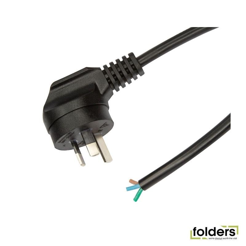 DYNAMIX 3m 3-Pin Right Angled Plug to Cable Bare End - Black