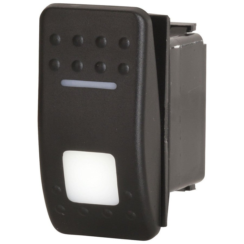 SPDT Dual Illuminated Rocker Switch with Labels