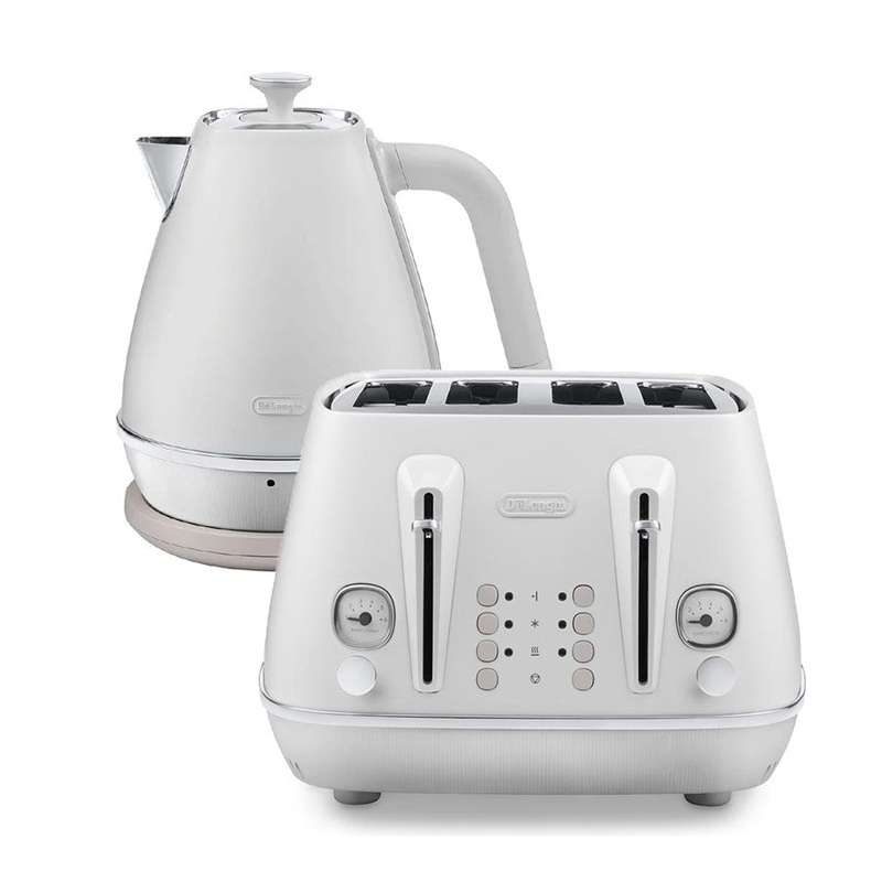 Delonghi Distinta Toaster and Kettle Set -  White