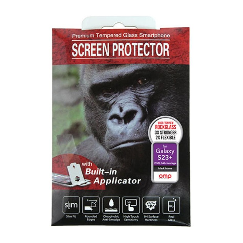 Omp Galaxy S23+ Premium Full Coverage Tempered Glass Screen Protector Black