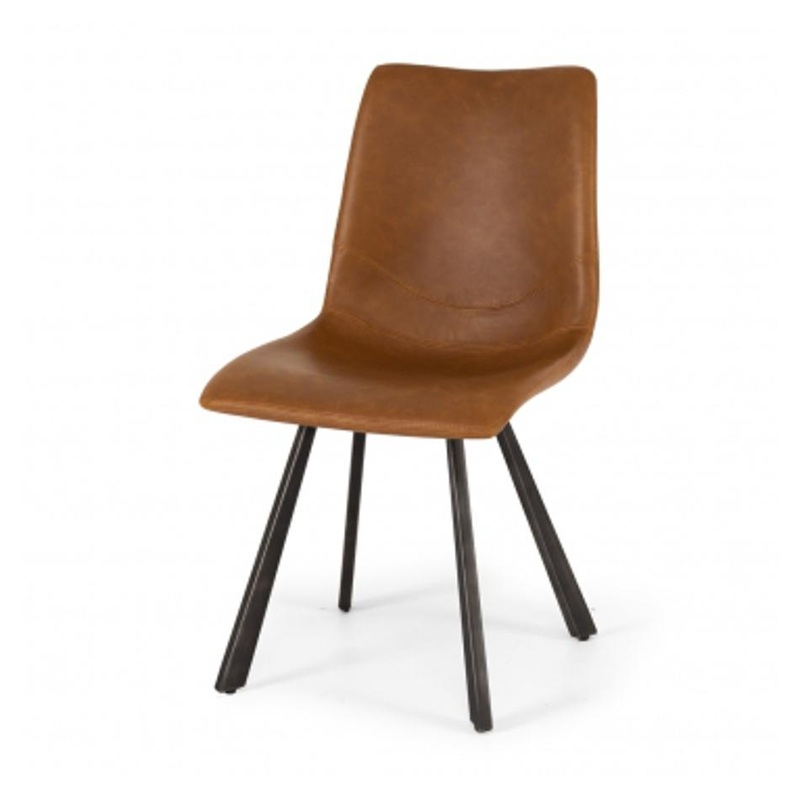 Rustic Vintage Cognac Dining Chair