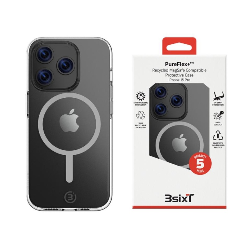 3sixT Pureflex+ Iphone 15 Pro (Ms)(Rc) Clear/Clear 3S-2528