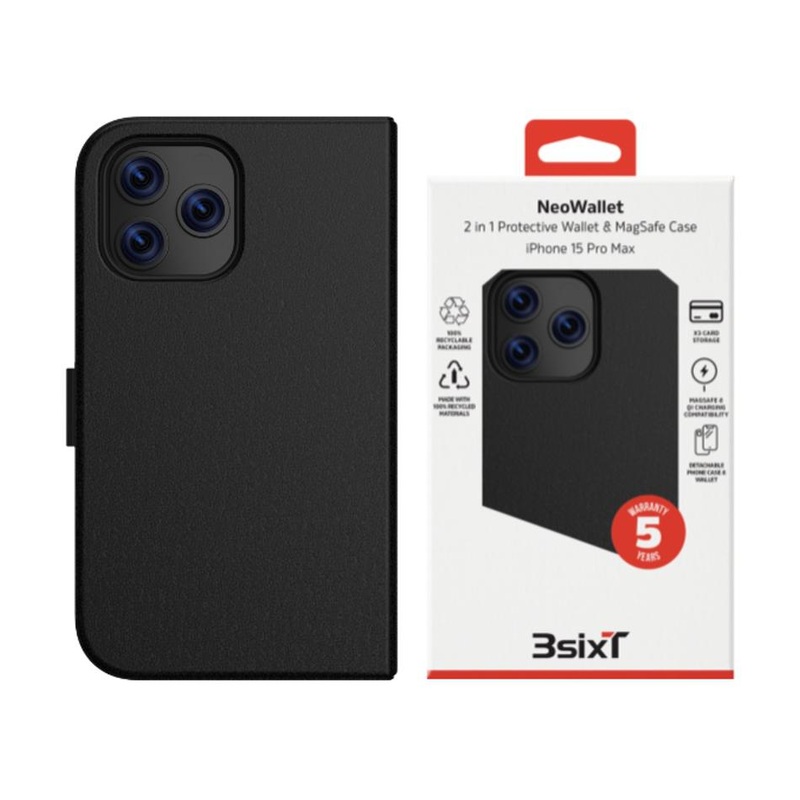 3sixT Neo Wallet Iphone 15 Pro Max (Ms)(Rc) Black 3S-2541