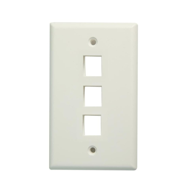 Dynamix Triple Port Face Plate For Rj45 110 Keystone Jacks.