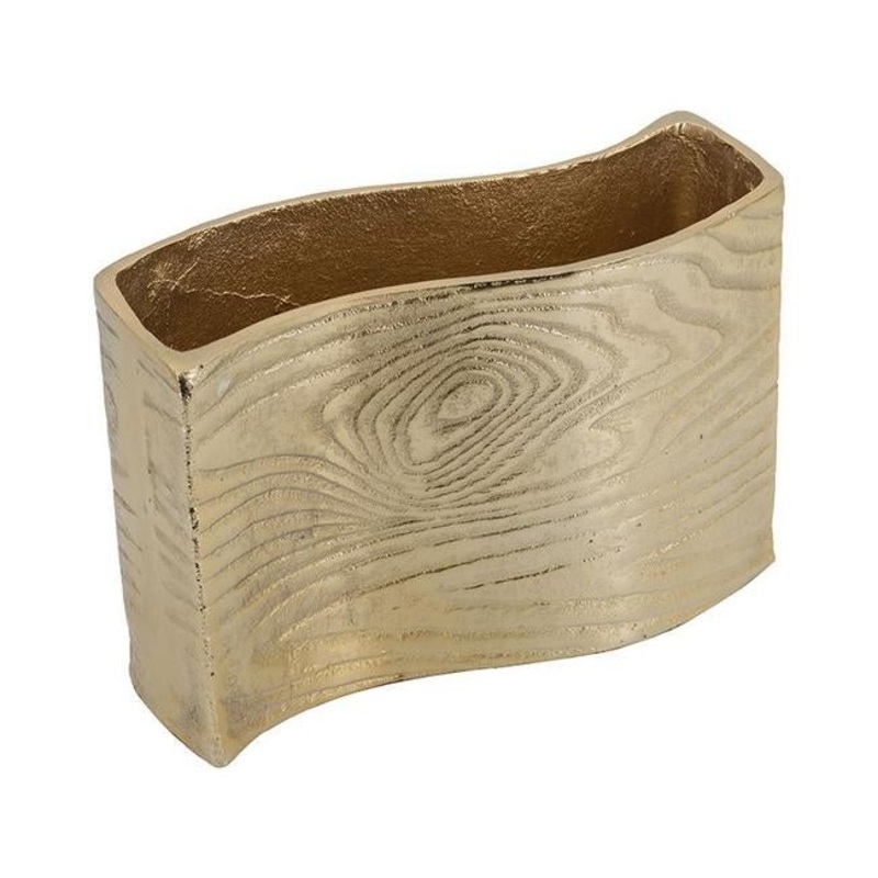 Rembrandt Aluminium Timber Wavy Vase (Gold) SE2269