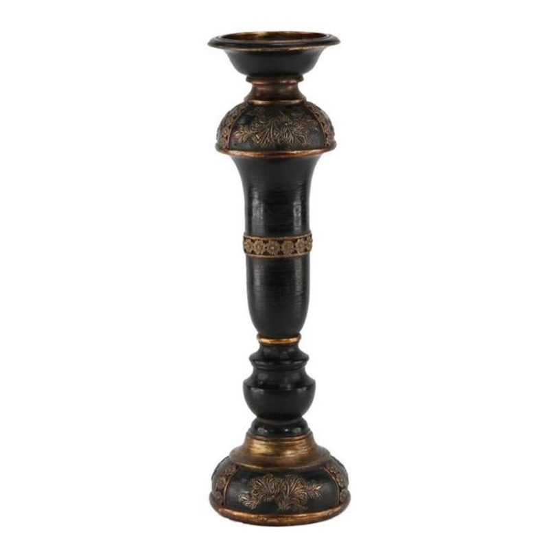 Rembrandt Antiqued Black/Gold Candle Holder KI4107