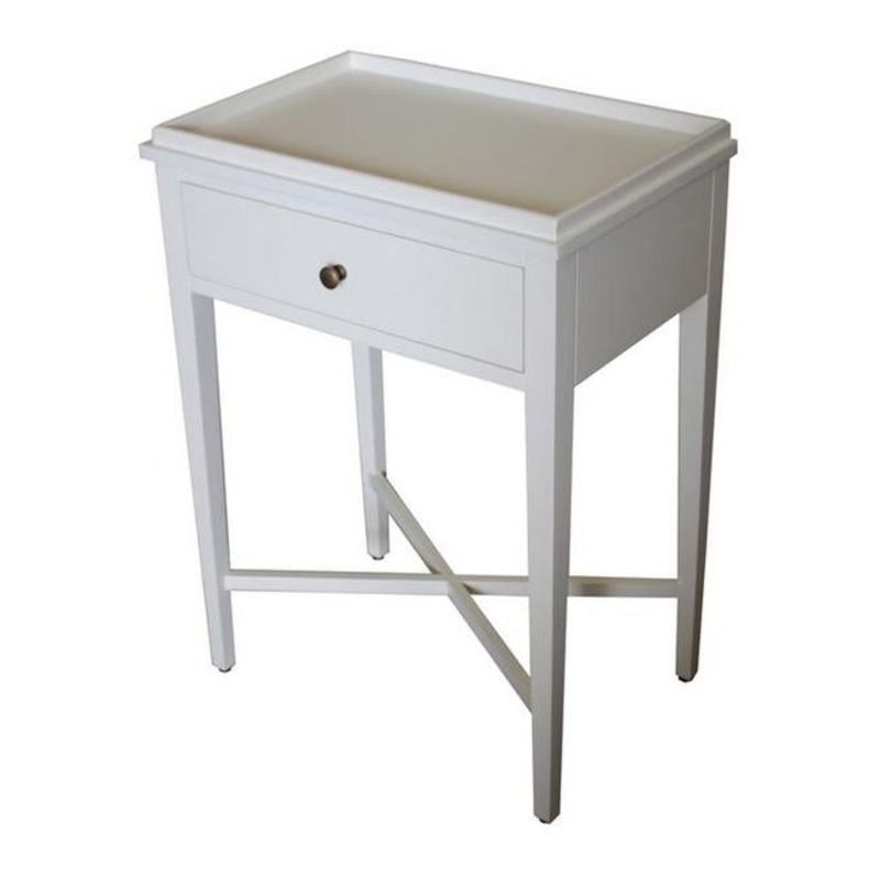 Rembrandt Bordeaux Bedside White Table PY2010