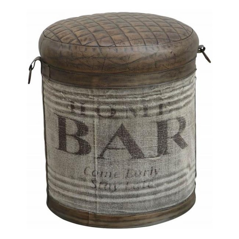 Rembrandt Canvas & Leather Ottoman KC1075