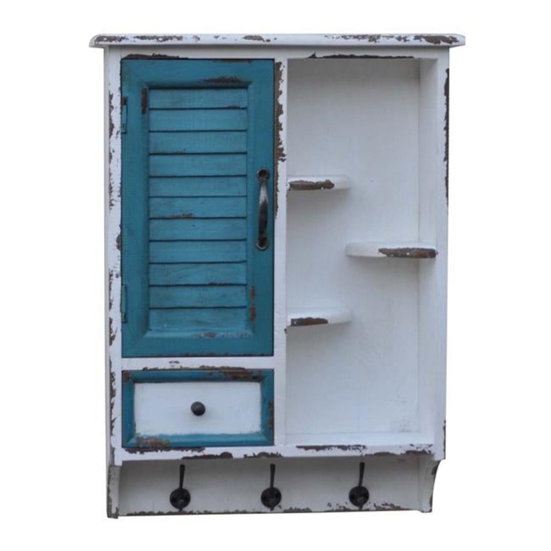 Rembrandt Distressed Look Wall Organiser with Coat Hooks KC1156