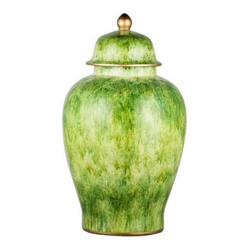 Rembrandt Green Ceramic Jar W/Lid SE2035