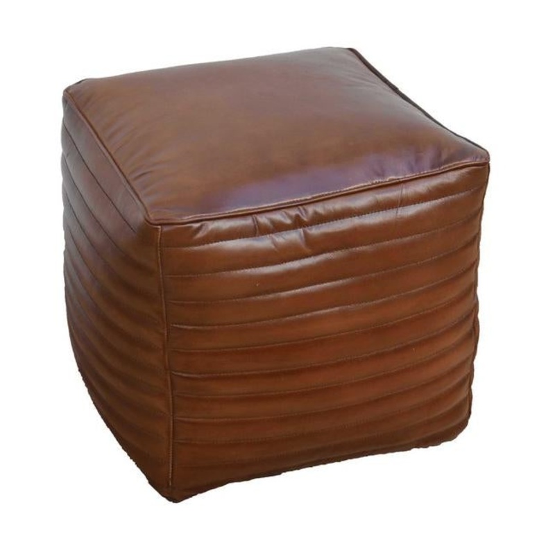 Rembrandt Leather Square Pouf Footstool KC1200