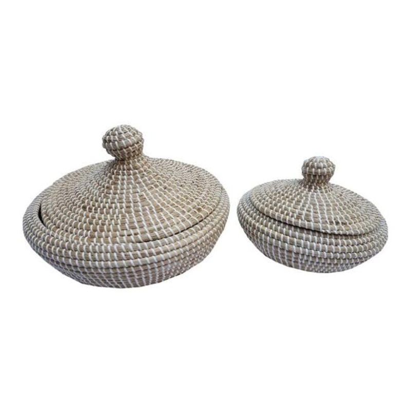 Rembrandt Set Of 2 Seagrass Basket With Plastic Weaving AD2024