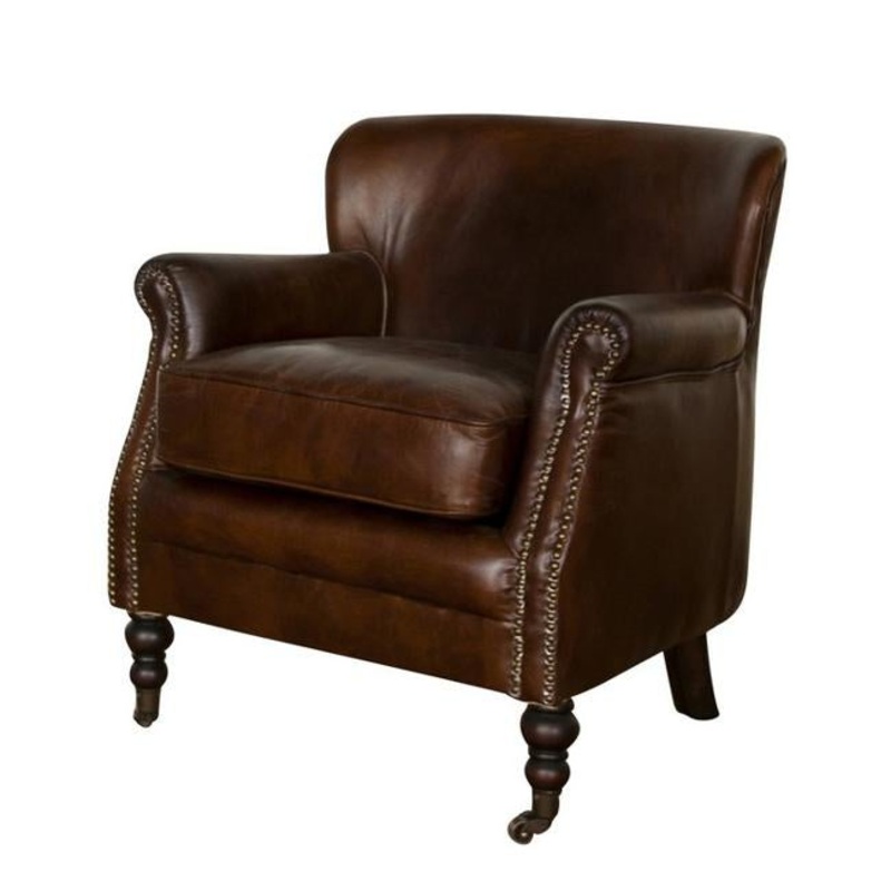 Rembrandt Leather Brass Button Chair AF2008
