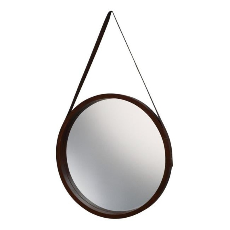 Rembrandt leather Round Wall Mirror KC1099
