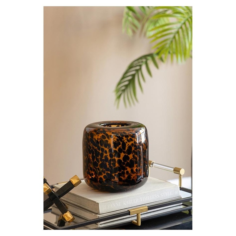 Rembrandt Lepoard Glass Vase SE2625