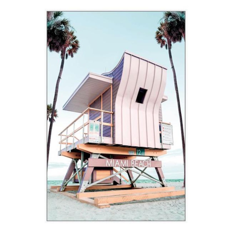 Rembrandt Miami Beach Hut Framed Canvas Art HK9052