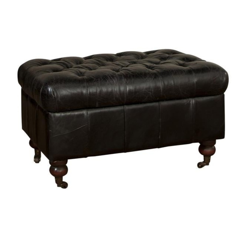 Rembrandt Traditional Leather Ottoman AF2054