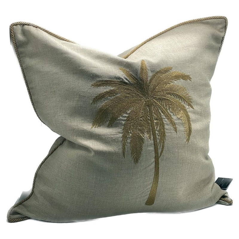 Cushion Cover - Hand Embroidered - Natural/Gold IH6026