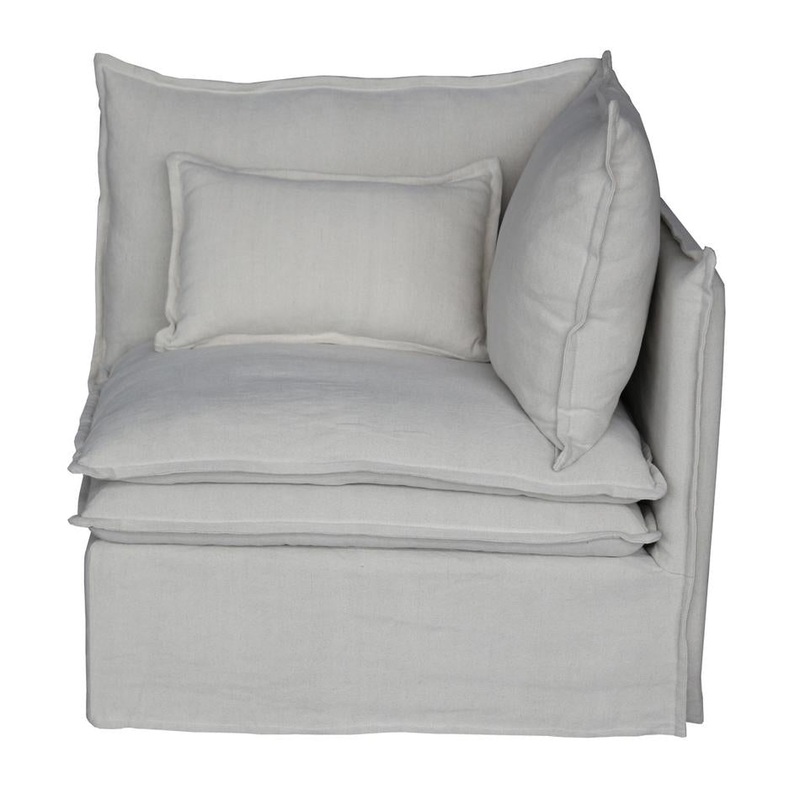 Malta Double Cushion Sectional Corner Right - Salt & Pepper KB9032R