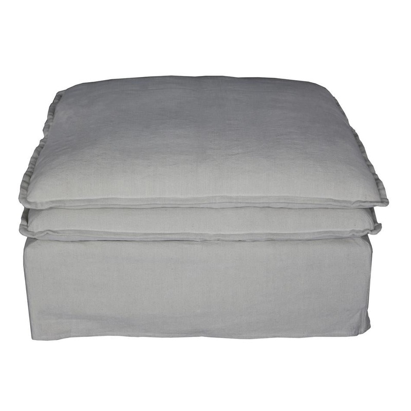 Malta Double Cushion Sectional Ottoman - Salt & Pepper KB9035