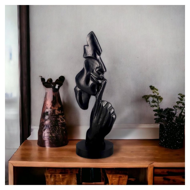Rembrandt Alu Silence Sculpture On Black Mdf Base - Black AM9017