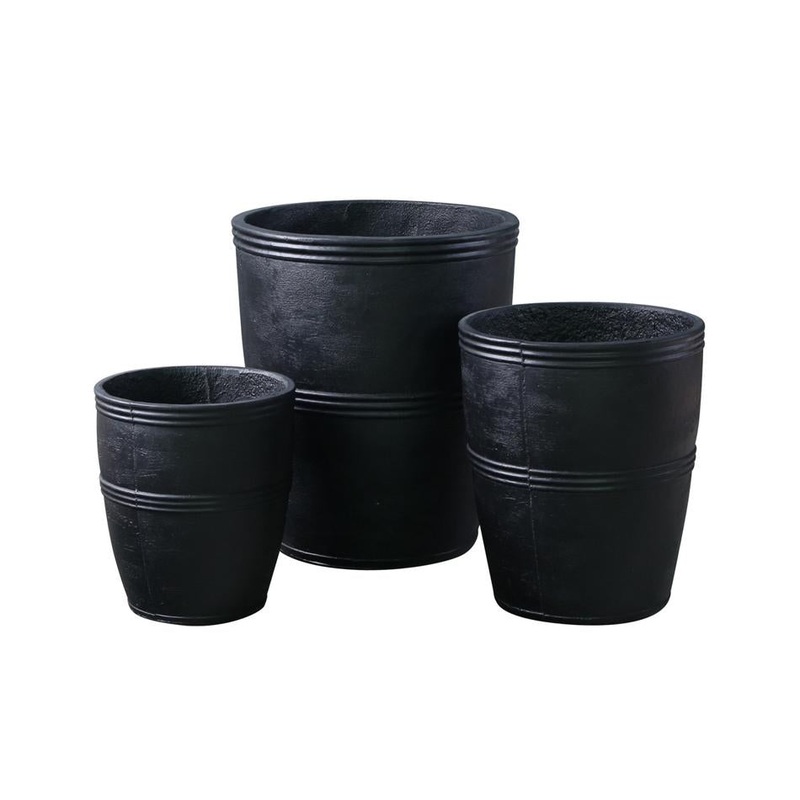 Rembrandt Apollo Round Planters - Black HR6014