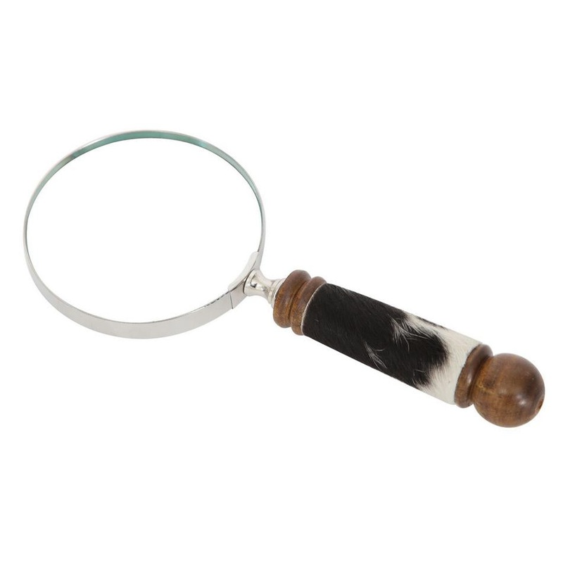 Rembrandt Brass Aluminium Magnifier W/ Hair & Wooden Handle TK1175