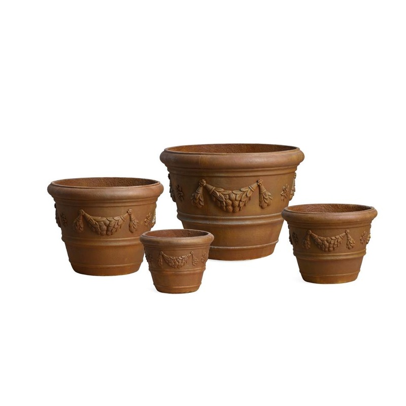 Rembrandt Corinthian Round Planters - Rusty, Terracotta HR6001