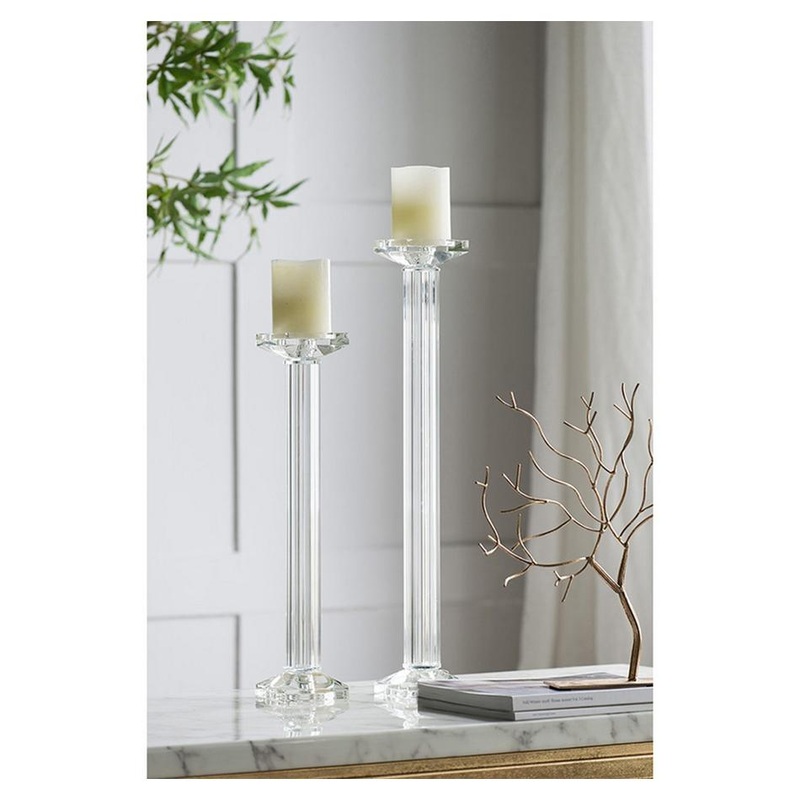 Rembrandt Crystal Pillar Candle Holder SE2776