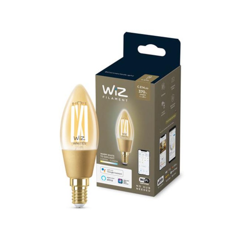 Wiz Amber Filament Wi-Fi+Ble 25W C35 E14 920-50 Bulb WIZ017701