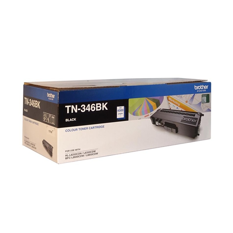 Brother Tn-346Bk Black High Yield Toner Cartridge BTN346K