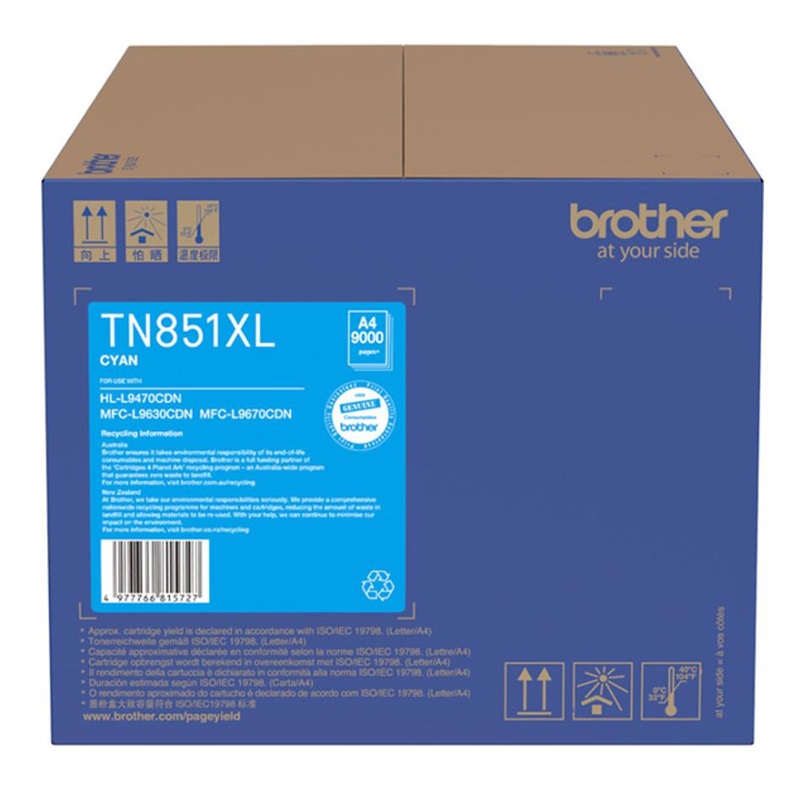 Brother Tn851Xlc Cyan High Capacity Toner BTN122C