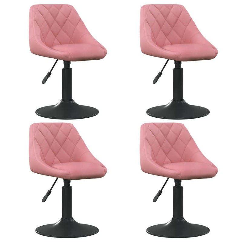 Chaises pivotantes  manger lot de 4 rose velours