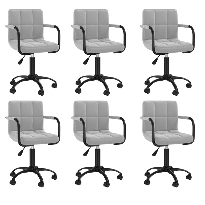 Chaises pivotantes  manger lot de 6 gris clair velours